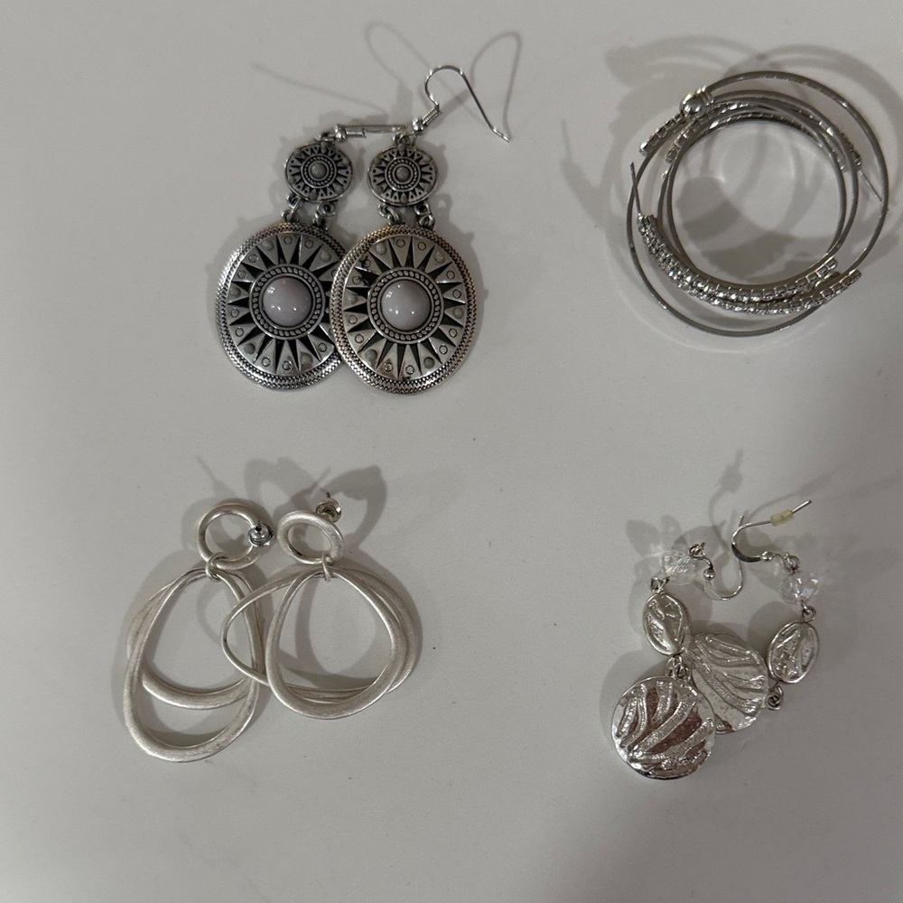 Elegant Silver and Gray Earrings